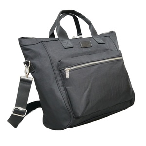 Hot Sale Twill Crinkle Zipper Black Unisex Handbags Long & Short Handle Medium Volume Handbags - Product Image 1