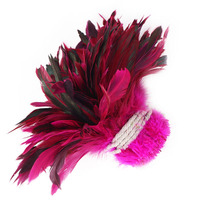 Plumes de coq Schlappen de 8-10 pouces, teintes, en guirlande, pour costumes de carnaval et décoration de vêtements