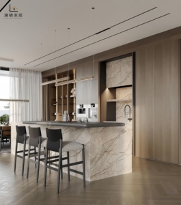 Armoire <span class=keywords><strong>de</strong></span> cuisine américaine sur mesure en chêne blanc laqué, style Shaker, avec îlot et garde-manger, certifiée CE CARB P2 FSC, vente en gros directe usine OEM - Product Image 3