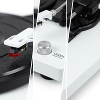 Dernier modèle de tourne-disque vinyle portable vintage blanc à 3 vitesses avec haut-parleurs stéréo intégrés sans fil 5.3
