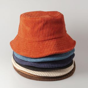 Corduroy Bucket <b>Hat</b> Unisex Soft Lightweight Outdoor Spring <b>Summer</b> Wear - Product Image 3