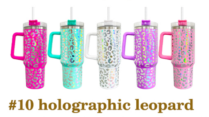 40oz gobelets léopard holographiques ne peuvent pas sublimation