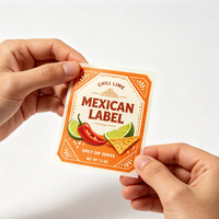 Étiquettes personnalisées pour sauce chili citron vert mexicaine, autocollants imperméables pour bocaux de sauce et emballages alimentaires