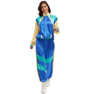Conjunto Deportivo Retro para Mujer, Estilo Años 80, Pantalones Deportivos con Bloques de Color, Transpirables, Disfraz de Hip Hop para Fiestas - Product Image 4
