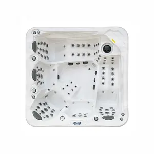 Europese Design High-End 2.<span class=keywords><strong>3</strong></span> Meter Buiten Acryl Bubbelbad Met <span class=keywords><strong>3</strong></span> Ligstoelen 103 Massage Jets Draagbaar Spa Vierkant - Product Image 2
