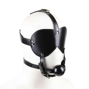 Augenbinde geschirr & Ball knebel Leder fesseln Ball Munds topfen Silikon Bondage Ball Augen maske BDSM Mundstück Rückhaltes pielzeug - Product Image 6