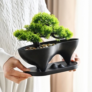 Maceta de Plástico con Forma de Isla de Ballenas Clásica para Bonsái y Paisajes, con Bandeja - Product Image 1