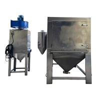 Machine de sablage manuelle à double poste en acier inoxydable 304, armoire de sablage à sec/humide avec pompe, moteur et système de recyclage du sable