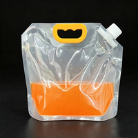 Pochette souple personnalisée de 1,5 L en plastique transparent blanc avec bec verseur pour boissons, jus, lait, café