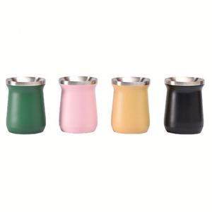 Venta al por mayor: Vaso Mate de Calabaza Natural con Aislamiento al Vacío, con Pajita y Cuchara, Diseño Clásico, Taza de Regalo - Product Image 1