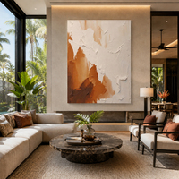Peinture à l'huile abstraite marron chocolat sur toile, technique impasto diagonale, taille personnalisée, directement de l'usine, vente en gros