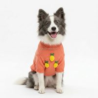 Pull en coton tricoté doux pour chien avec décor citron 3D – Idéal pour Halloween/Noël – Pull chaud d'hiver pour chiens de taille moyenne – Vente en gros