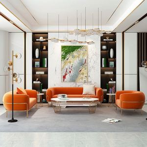 Bắc Âu Ánh Sáng Sang Trọng Hiện Đại Vải Gia Đình Nhỏ Đơn Giản Phong Cách Sofa Ghế Phòng Khách Một + Hai + Ba Chỗ Ngồi Kết Hợp sofa - Product Image 4