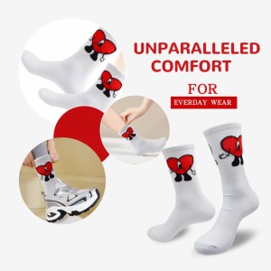 Calcetines <span class=keywords><strong>de</strong></span> Algodón con Diseño <span class=keywords><strong>de</strong></span> <span class=keywords><strong>Corazón</strong></span> Rojo <span class=keywords><strong>de</strong></span> Dibujos Animados, Diseño <span class=keywords><strong>de</strong></span> <span class=keywords><strong>Bad</strong></span> <span class=keywords><strong>Bunny</strong></span>, Transpirables, que Absorben el Sudor, Calcetines Deportivos Casuales <span class=keywords><strong>de</strong></span> Moda, Logotipo Personalizado - Product Image 5
