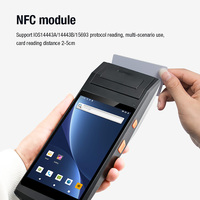 4GB RAM 64GB ROM bagian dalam 58mm Printer Handheld PDA NFC Terminal dengan 2D Barcode Scanner untuk Loyverse POS e-boleta