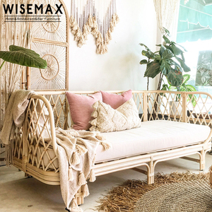MUEBLES WISEMAX Muebles para el hogar de estilo moderno, conjunto de sofá de jardín tejido de 3 asientos, sofá <span class=keywords><strong>reclinable</strong></span> seccional con respaldo de ratán natural - Product Image 3