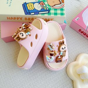 Популярные Мультяшные тапочки детские летние универсальные пляжные туфли EVA с двойной мягкой подошвой Нескользящие сандалии для детей - Product Image 5