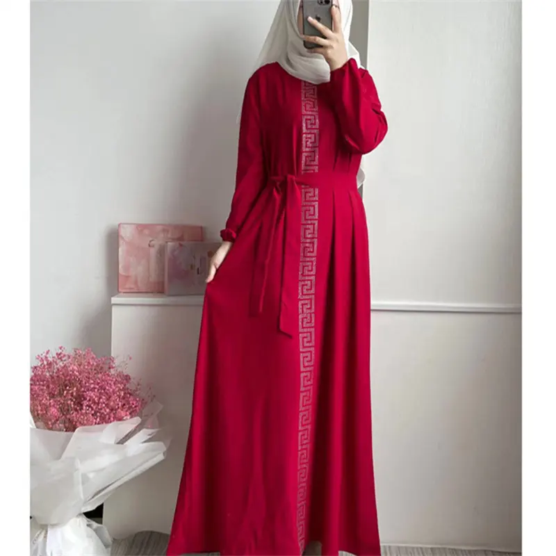 Fashion Hot New Muslim Hui Gowns Malay Women's Dresses With Diamonds Fashion Turkiye Dress Manufacturers Wholesale