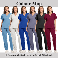 Ensembles d'uniformes d'allaitement anti-rides en stock unisexe avec hauts à manches courtes et survêtement pour femmes hommes OEM