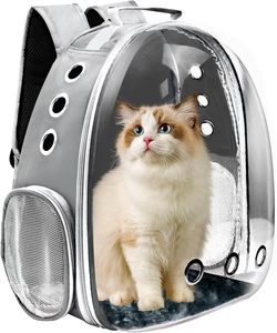 Breathable Lightweight Oxford & Nylon Large Capacity Portable Transparent Cat and Dog Travel <b>Carrier</b> <b>Pet</b> Backpack - Product Image 2