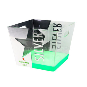 Mingxin Barware Heinek LED cuadrado plástico transparente seis botellas cubo de hielo presentador - Product Image 4