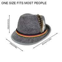 Chapeaux de fête d'Halloween Ecowalson Beer Maid avec plume Allemand Adulte Oktoberfest Dress up Chapeau bavarois confortable pour rôle