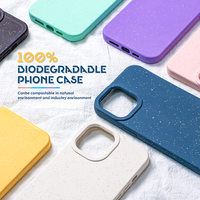 Étui de téléphone en paille de blé recyclée TPU, durable, compostable, biodégradable, porte-cartes, antichoc, design luxueux, protection de l'appareil photo