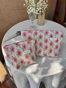 Meilleures ventes : Trousse de maquillage promotionnelle écologique à motif floral, petite trousse de rangement pour sac à main - Product Image 4