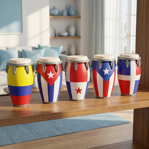 CHENGRUI Tambor <span class=keywords><strong>Conga</strong></span> Personalizado con Impresión 3D, Diseño de Bandera Multinacional Ovalada, Hucha, Juguete Antiestré<span class=keywords><strong>s</strong></span>, 2 Tamaños, Bote Creativo para Ahorros - Product Image 5