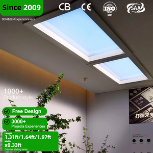 Panneau LED à économie d'énergie Plafonnier Couloir Simulation de lumière du jour Puits de lumière artificielle pour hôtel, bureau et entrepôt Aluminium - Product Image 1