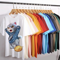 Vente en gros de stock d'été T-shirt surdimensionné respirant avec lettre de dessin animé pour hommes grande taille à séchage rapide hauts décontractés ventes mixtes aléatoires
