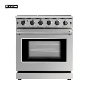 Stainless Steel 5-Burner Gas Cooking <strong>Range</strong> with Gas Oven Electric Convection Freestanding Installation for Household or RV Use - Product Image 1