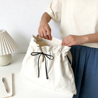 Tas Belanja Kanvas Ramah Lingkungan dari Katun Alami,  Tas Jinjing  Reusable  dengan Cetak Kustom,  Tas Serut  Grosir  dengan Desain Personal