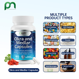 Compléments alimentaires à base de plantes pour hommes, capsules d'okra - Énergie, vitalité et stimulation de l'immunité, végétalien, faible teneur en sucre et en matières grasses, non destiné aux adolescents - Product Image 5