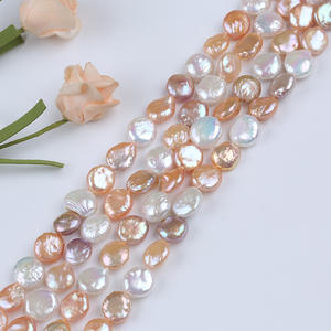Perles d'eau douce baroques de 18 cm 11-12 mm, couleur blanche naturelle, perles en vrac, fabrication artisanale de bijoux - Product Image 1