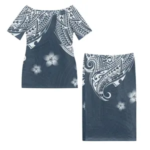 Samoa Puletasi Polynesian Tribal Fiji Print Custom Ladies Plus Size Women's Sets Church Dress Asia & Pacific Islands Clothing