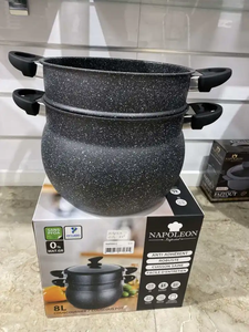 Cuiseur vapeur pour aliments Marbre Noir Antiadhésif Aluminium <span class=keywords><strong>Couscous</strong></span> Vapeur <span class=keywords><strong>Maroc</strong></span> <span class=keywords><strong>Couscous</strong></span> vapeur - Product Image 6