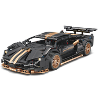 Set de Bloques de Construcción de Juguete a Escala 1:14, Diseño de Toro Negro y Dorado, Kit de Modelo de Plástico DIY para Niños
