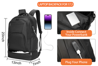 Sac à dos de sport d'extérieur léger pour hommes, sac de sport imperméable avec fonction de charge USB, sac de voyage avec compartiment à chaussures
