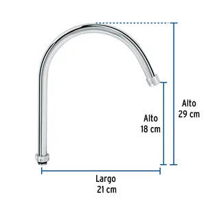 1 pezzo collo curvo per miscelatore lavello, cromo, Aqua