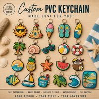 Porte-clés personnalisé en PVC pour l'été, idéal pour les fêtes sur la plage, les vacances, porte-clés en caoutchouc découpé, breloque tropicale personnalisée, cadeau