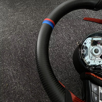 Volant de voiture personnalisé pour F10 E60 E46 E70 F20 F25 F26 F30 F32 E60 M3 M5 M6 Volant en cuir chauffant à vibrations