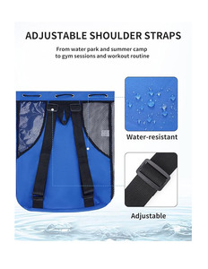 Bolsa de natación de malla, mochila de playa con cordón |   Bolsillo Impermeable, Correas Ajustables, para Snorkel, Gimnasio, Piscina, Crucero, Campamento, Parque Acuático - Product Image 6