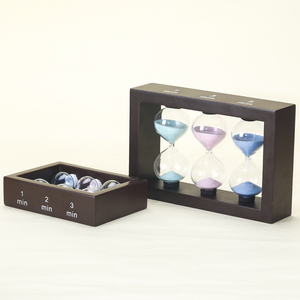 Hiện đại trà hẹn giờ khung gỗ 3-in-1 3 5 phút đồng hồ cát hẹn giờ đồng hồ cát cho nhà bếp Máy tính để bàn trang trí - Product Image 3