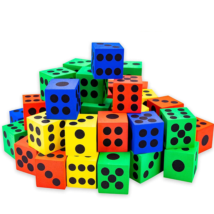 Оптовая продажа, разноцветные гигантские игральные кости из вспененного этилвинилацетата D6, шестисторонние игральные кости для детей, мягкие игрушки для обучения и игр