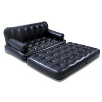 Sofá Cama Inflable de PVC de Dos Plazas, Doble Grosor, Reclinable, Plegable, Aterciopelado, Moderno y Sencillo, en Liquidación