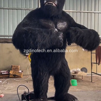 Modèles d'animaux animatroniques de gorille de petite taille personnalisés avec capteur infrarouge électrique pour les parcs d'attractions et les foires de plein air
