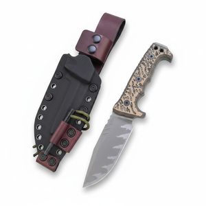 Couteau tactique personnalisable ML M8 DIY OEM, lame fixe en acier inoxydable de haute qualité, pointe tombante, fourreau en caoutchouc, G10, combat, extérieur - Product Image 6