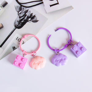 2025 nuevo lindo bloque de construcción nube Ángeles llavero llaveros para bolsos plástico colgante creativo coche llavero joyería baratija - Product Image 3