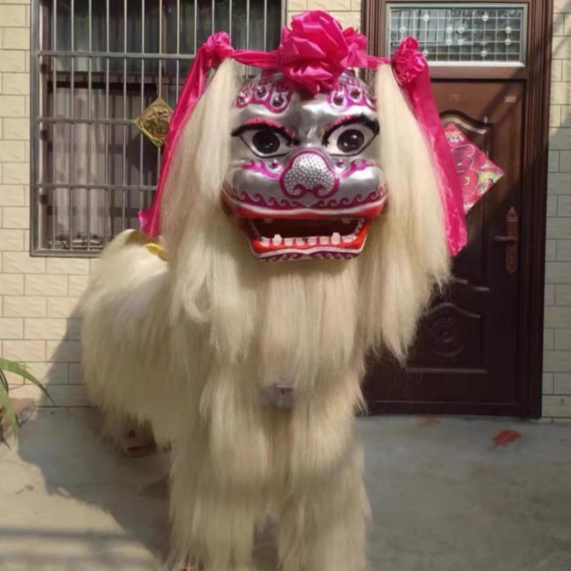 2 persone danza del leone capelli corti